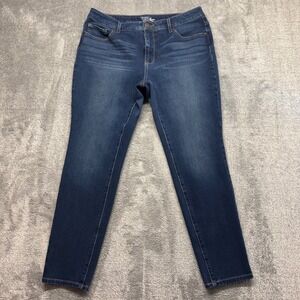 Time and Tru Skinny‎ Jeans Womens 14 Blue Excellent High Rise Stretch Denim